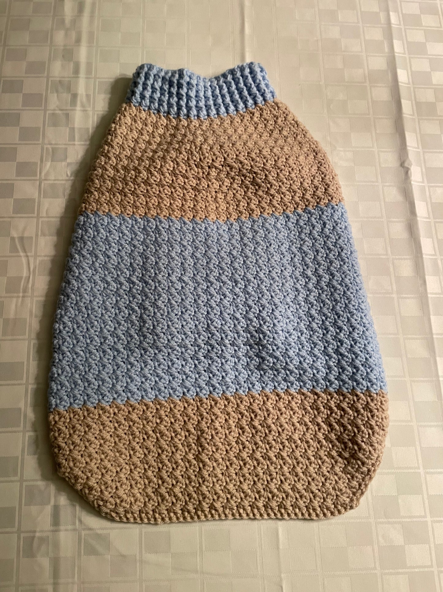 Dog Sweater Blue/Tan (Large)