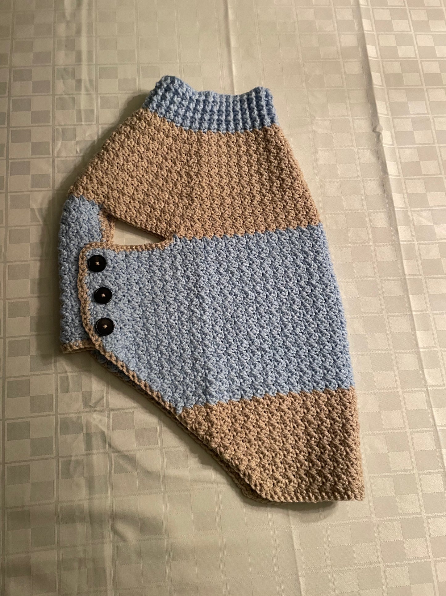 Dog Sweater Blue/Tan (Large)
